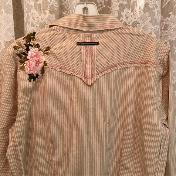 JOHNNY WAS * 3J Workshop Cream Embroidered Shirt - Picture 5 of 11